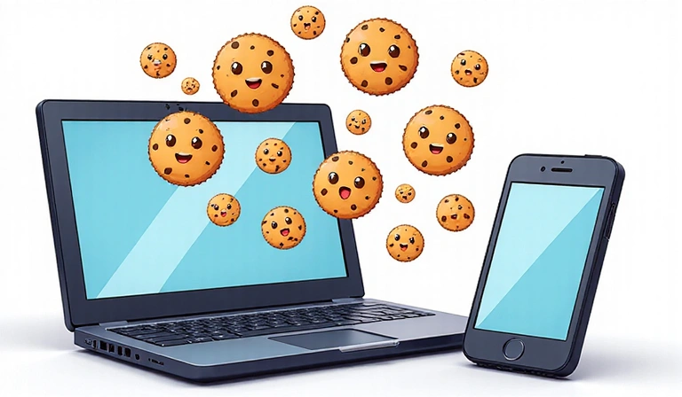 Illustration de cookies sur un site web
